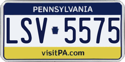 PA license plate LSV5575