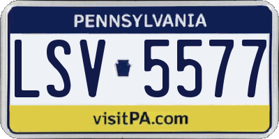 PA license plate LSV5577