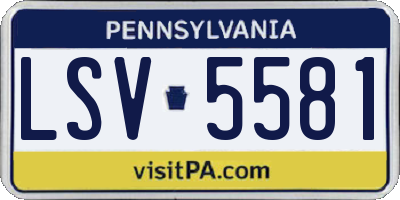 PA license plate LSV5581