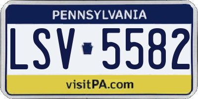 PA license plate LSV5582