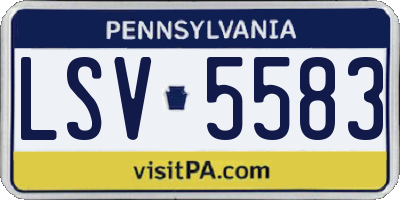 PA license plate LSV5583