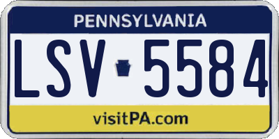 PA license plate LSV5584