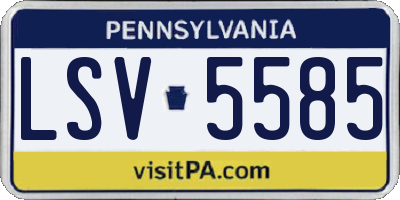 PA license plate LSV5585