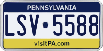 PA license plate LSV5588