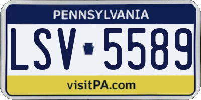 PA license plate LSV5589