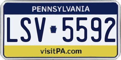 PA license plate LSV5592