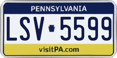 PA license plate LSV5599