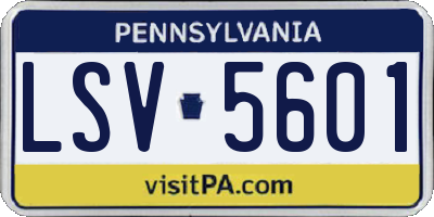 PA license plate LSV5601