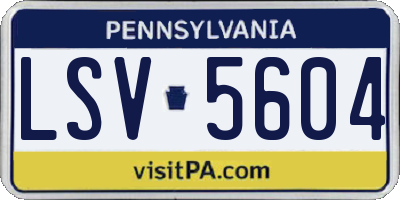 PA license plate LSV5604