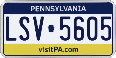 PA license plate LSV5605