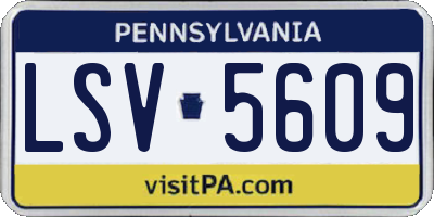 PA license plate LSV5609