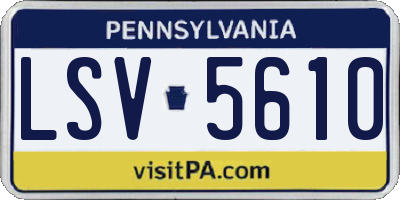 PA license plate LSV5610
