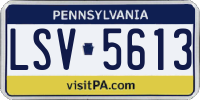 PA license plate LSV5613