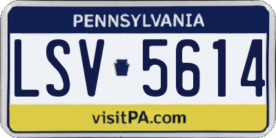 PA license plate LSV5614