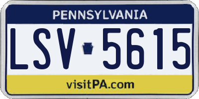 PA license plate LSV5615