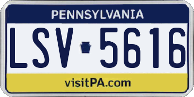 PA license plate LSV5616