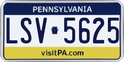 PA license plate LSV5625