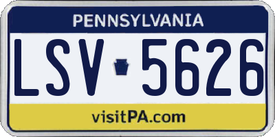 PA license plate LSV5626
