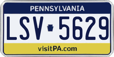 PA license plate LSV5629