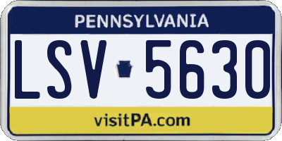 PA license plate LSV5630