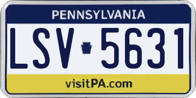 PA license plate LSV5631