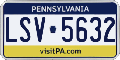 PA license plate LSV5632