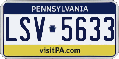 PA license plate LSV5633