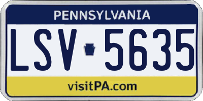 PA license plate LSV5635