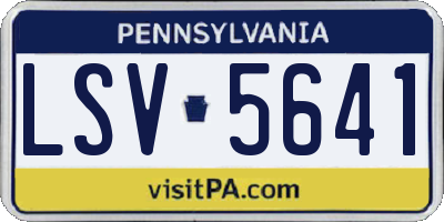 PA license plate LSV5641