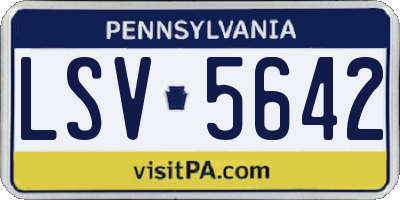 PA license plate LSV5642