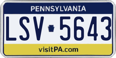 PA license plate LSV5643