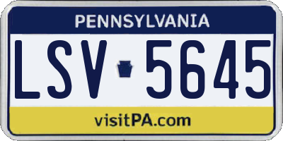 PA license plate LSV5645