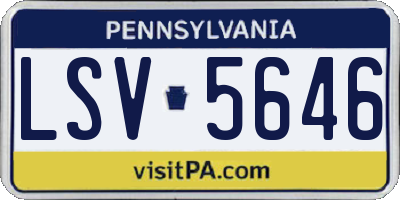 PA license plate LSV5646