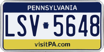 PA license plate LSV5648