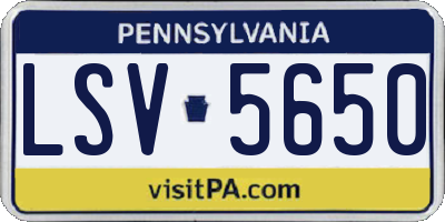 PA license plate LSV5650