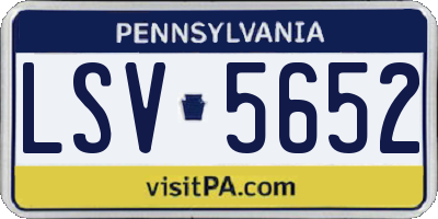 PA license plate LSV5652