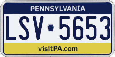 PA license plate LSV5653