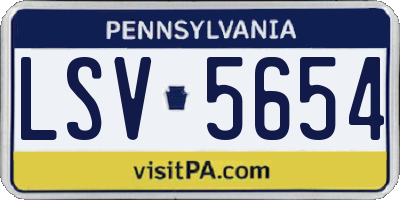 PA license plate LSV5654
