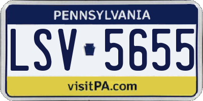 PA license plate LSV5655