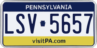 PA license plate LSV5657