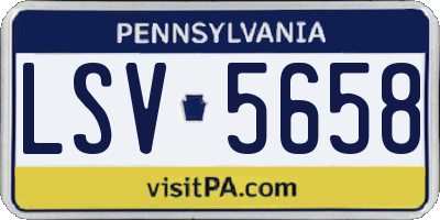 PA license plate LSV5658