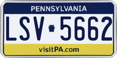 PA license plate LSV5662