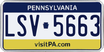 PA license plate LSV5663