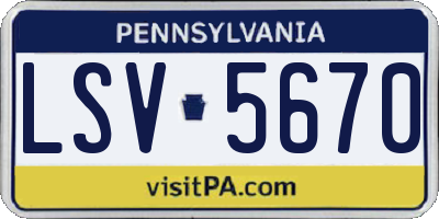 PA license plate LSV5670