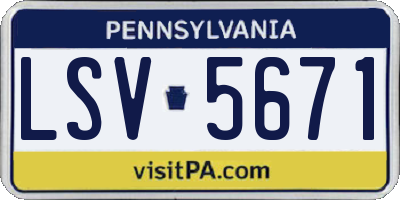 PA license plate LSV5671