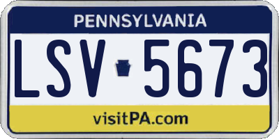 PA license plate LSV5673