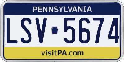 PA license plate LSV5674