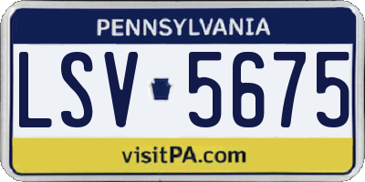 PA license plate LSV5675