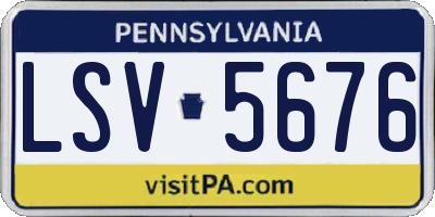 PA license plate LSV5676