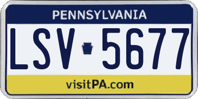 PA license plate LSV5677